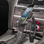 Wholesale Car Mount Holder with USB Charger (Long Black)